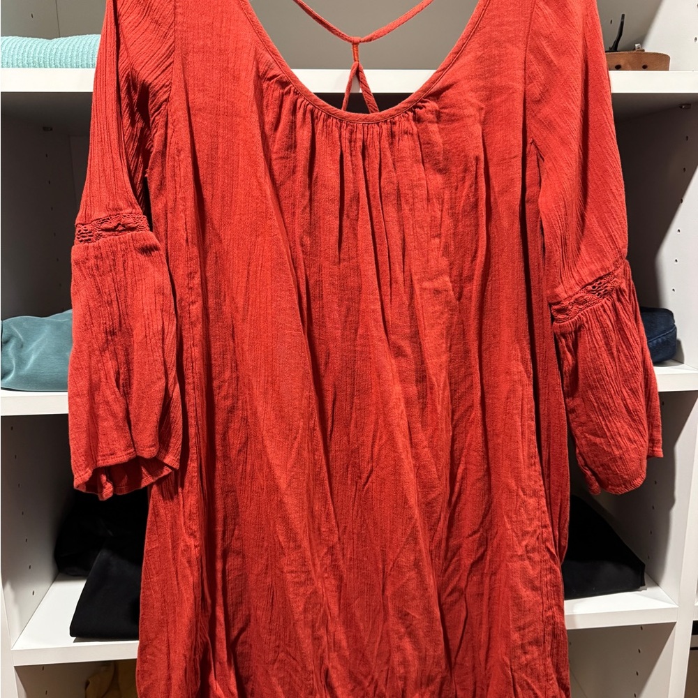 Aerie Red Tunic Top